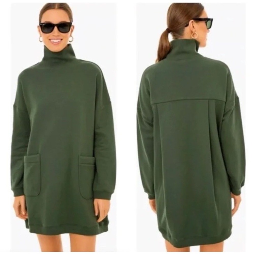 Pomander Place TuckerNuck S Porter Forest Green Fleece Sweatshirt Dress Pockets
